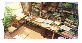 yy漫画新人入坑指南配图，漫画书堆叠在温馨书桌上的俯拍场景