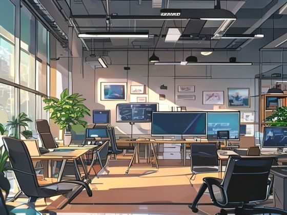 yy漫画正版授权认证展示，版权证书与合作出版社LOGO在明亮办公室内的专业陈列，彰显平台合规运营实力